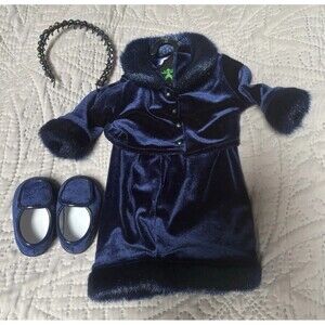 18" American Girl of Today Twilight Blue Holiday 2000 Outfit Blue Velvet EUC Set